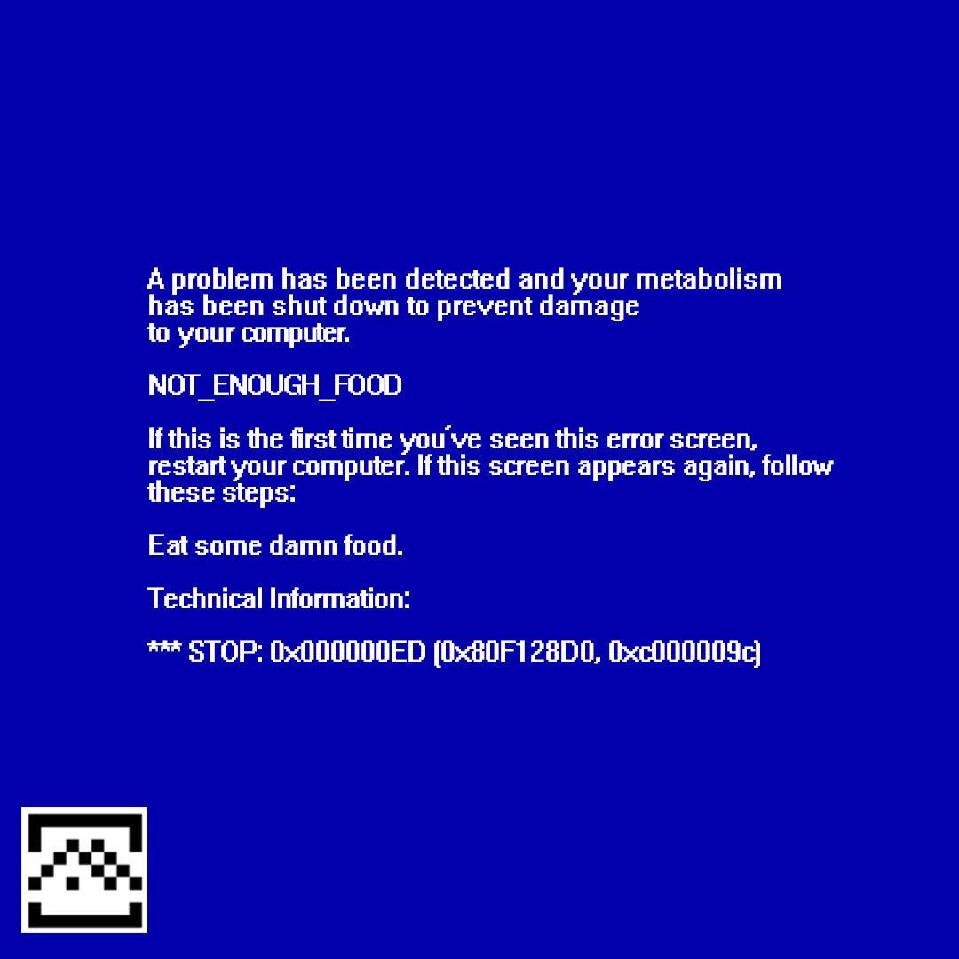 metabolic damage blue screen of death